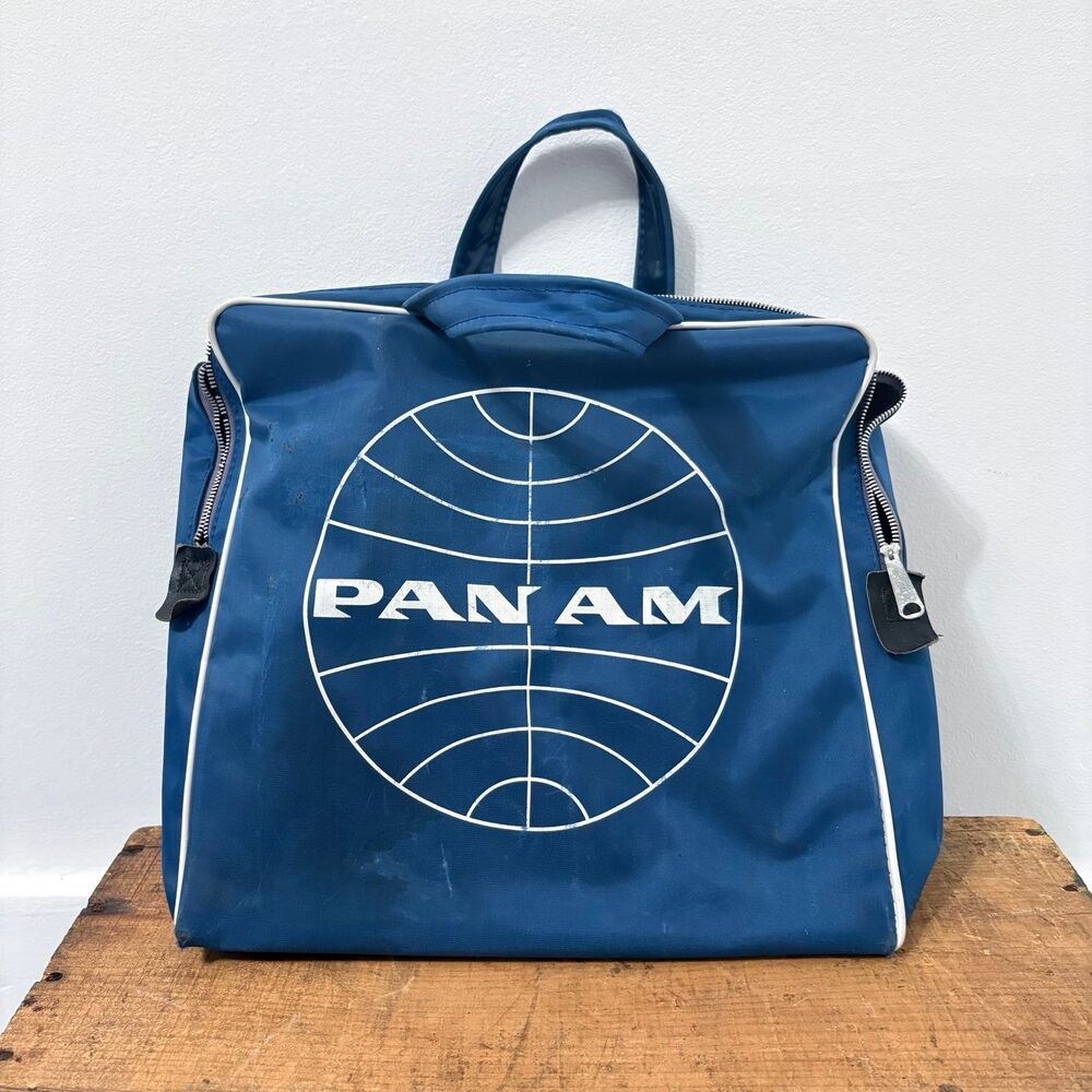 Vintage 60s Pan Am Airline Flight Bag Tote